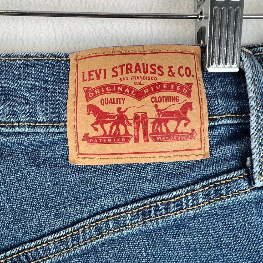 Levis Straight Leg Jeans‎ High Rise Button Fly Dark Wash Denim 26x27 - Picture 8 of 12